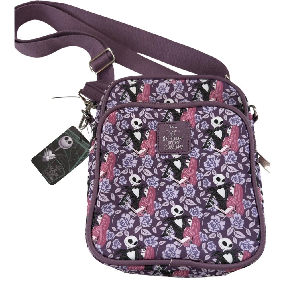 Bioworld Nightmare Before Christmas Jack & Sally Purple Crossbody Bag Disney NWT